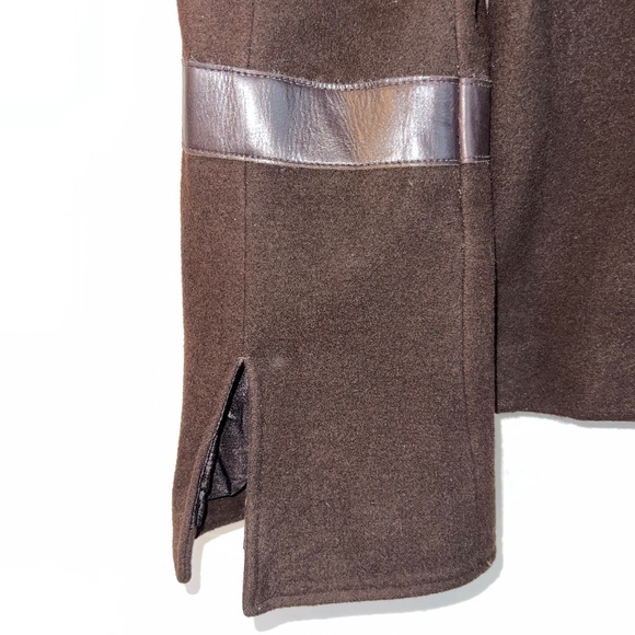 Rudsak - Vintage Short Peacoat - In Brown Leather, Wool and Rabbit Fur - 80% OFF - Picture 15 of 16